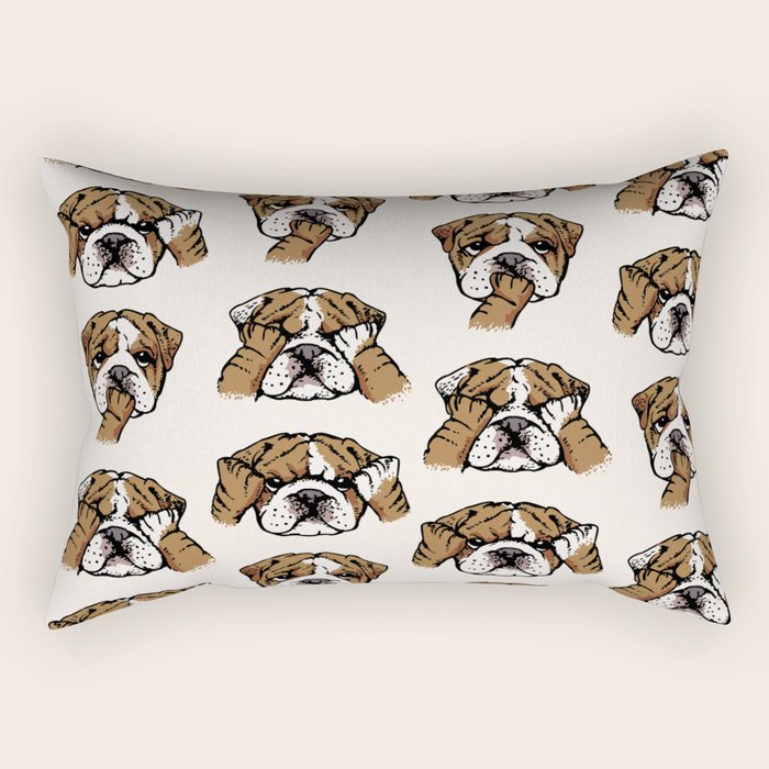 No Evil English Bulldog Rectangular Pillow Gallery Image 2