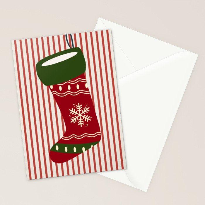 Christmas Stocking Red Stationery Card Gallery Image 2