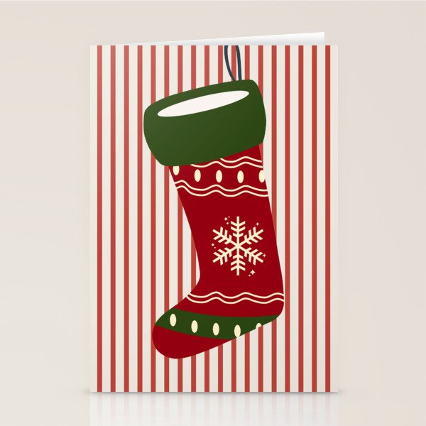 Christmas Stocking Red Stationery Card Gallery Image 2