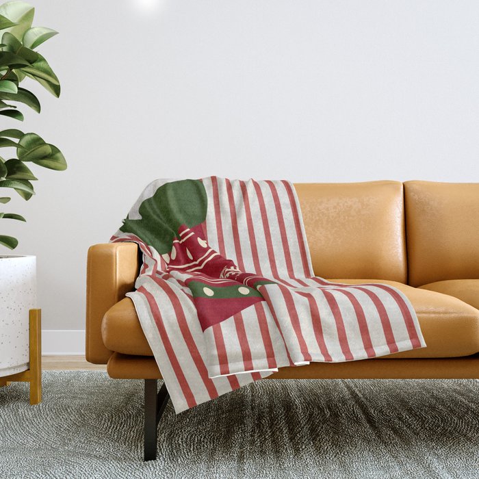 Christmas Stocking Red Throw Blanket Gallery Image 1