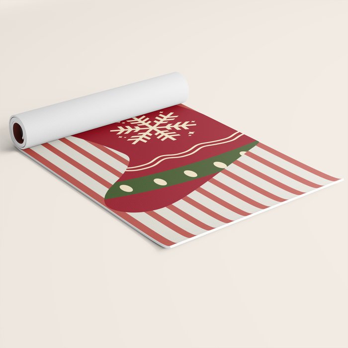 Christmas Stocking Red Yoga Mat Gallery Image 2