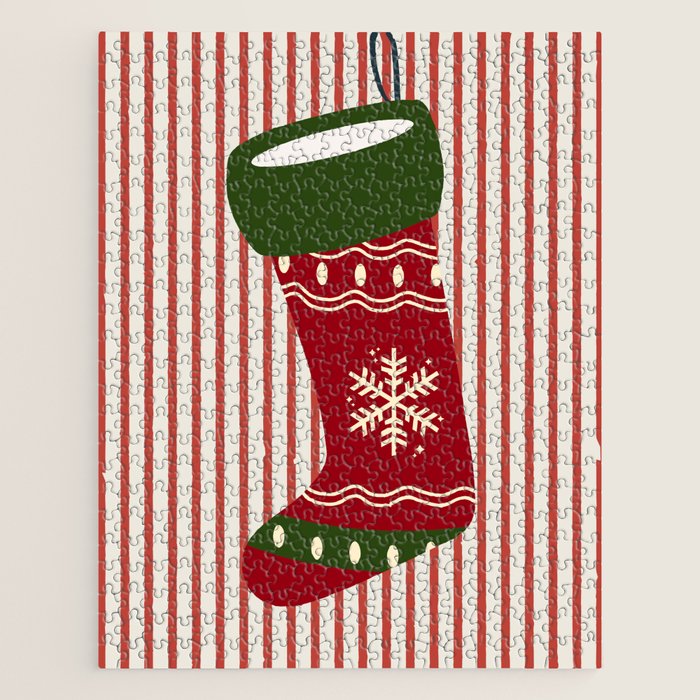 Christmas Stocking Red Jigsaw Puzzle Gallery Image 1