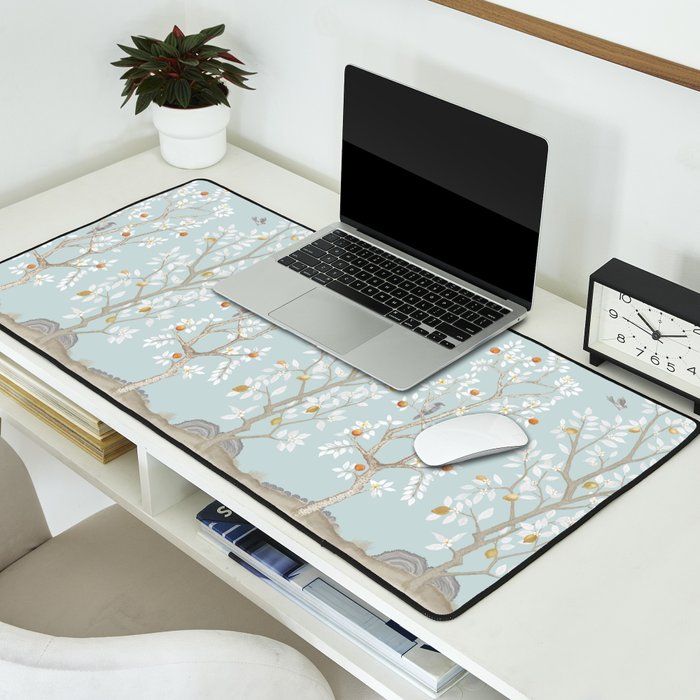 Citrus Grove Mural in Mist Desk Mat Gallery Image 2