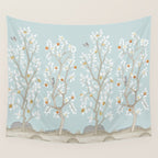 Citrus Grove Mural in Mist Wall Tapestry Gallery Image 4
