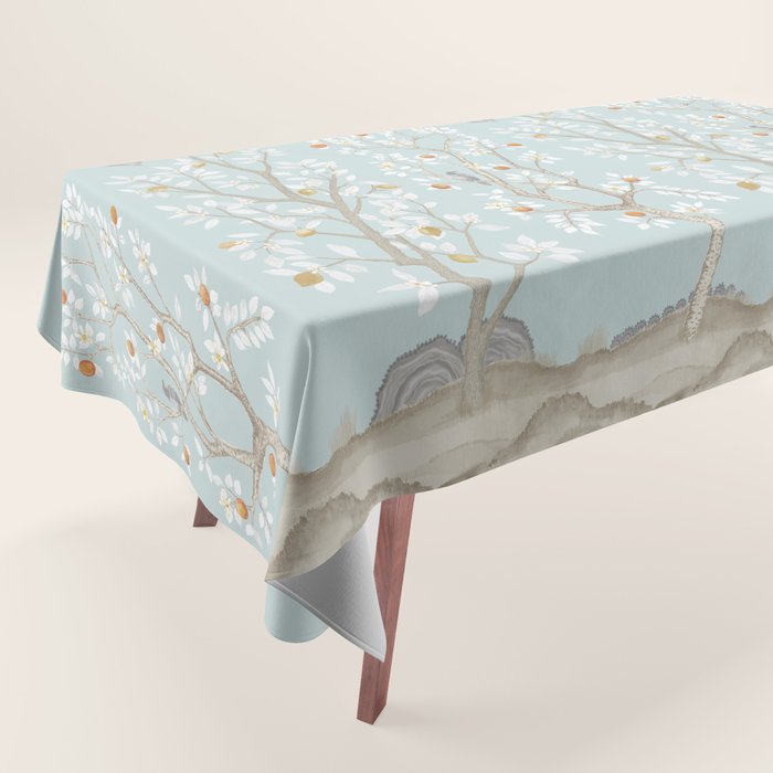 Citrus Grove Mural In Mist Tablecloth
