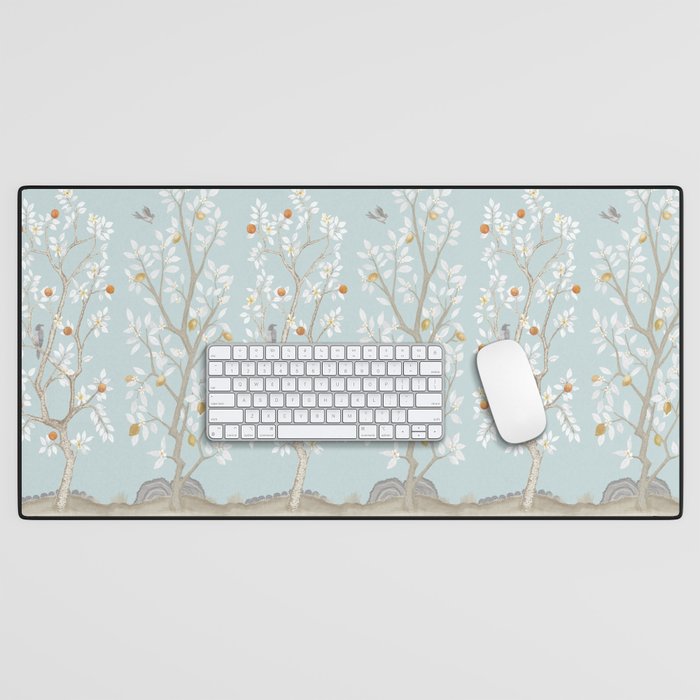 Citrus Grove Mural in Mist Desk Mat Gallery Image 1