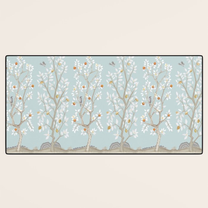 Citrus Grove Mural in Mist Desk Mat Gallery Image 3