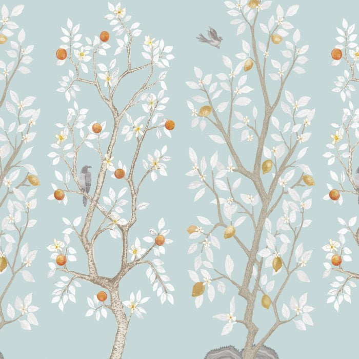 Citrus Grove Mural in Mist Coffee Mug Gallery Image 2
