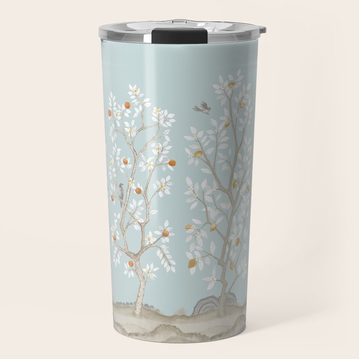 Citrus Grove Mural in Mist Travel Mug Gallery Image 1