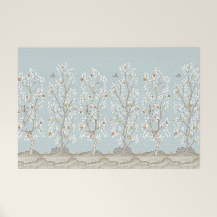 Citrus Grove Mural in Mist Welcome Mat Gallery Image 1