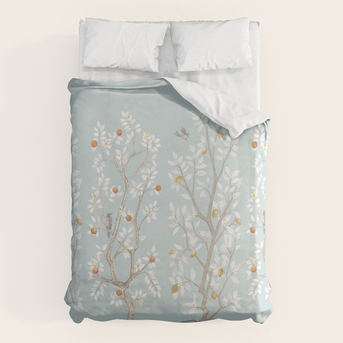 Citrus Grove Mural in Mist Duvet Cover Gallery Image 1