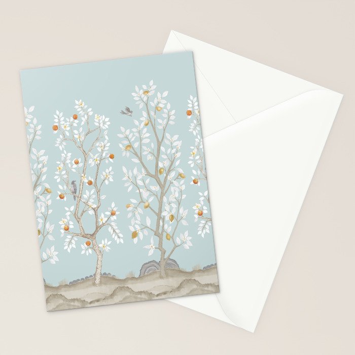 Citrus Grove Mural in Mist Stationery Card Gallery Image 2