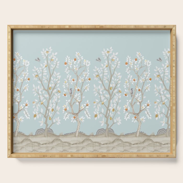 Citrus Grove Mural in Mist Serving Tray Gallery Image 1