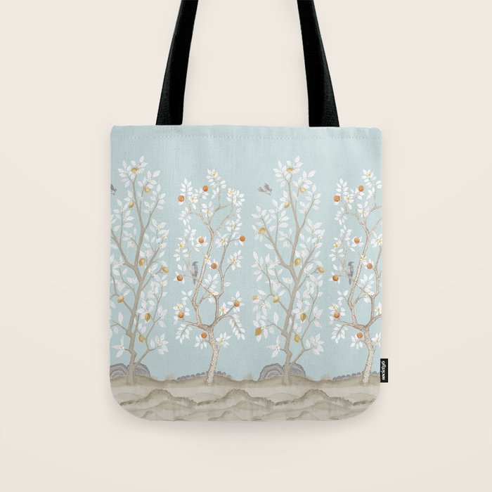 Citrus Grove Mural in Mist Tote Bag Gallery Image 1