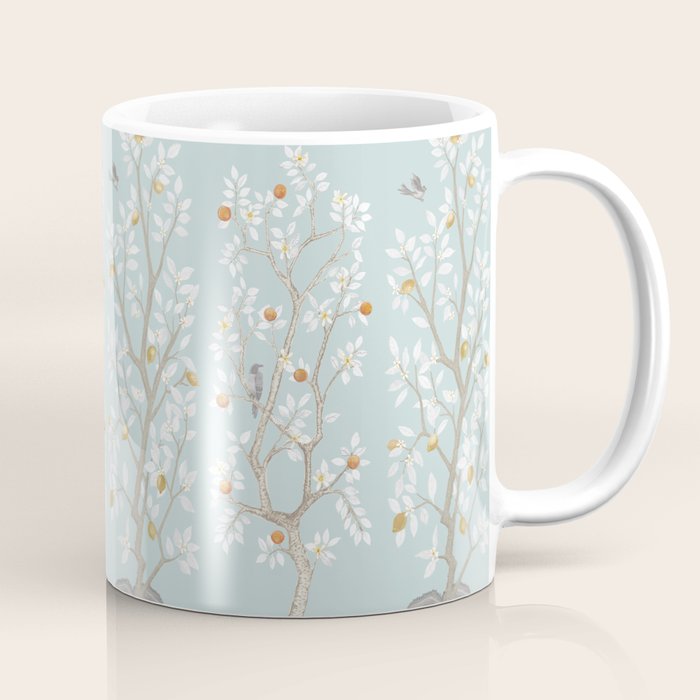 Citrus Grove Mural in Mist Coffee Mug Gallery Image 1