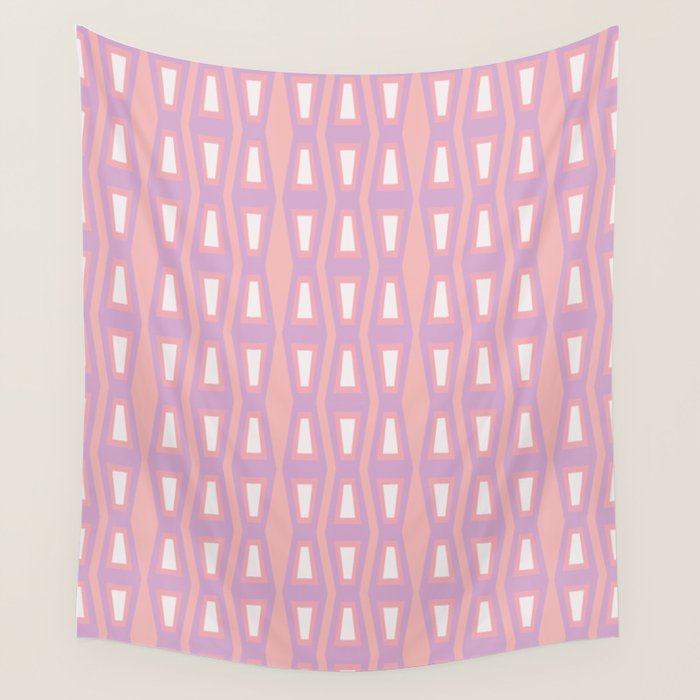Pink Asymetrical Geometric Wall Tapestry Gallery Image 4
