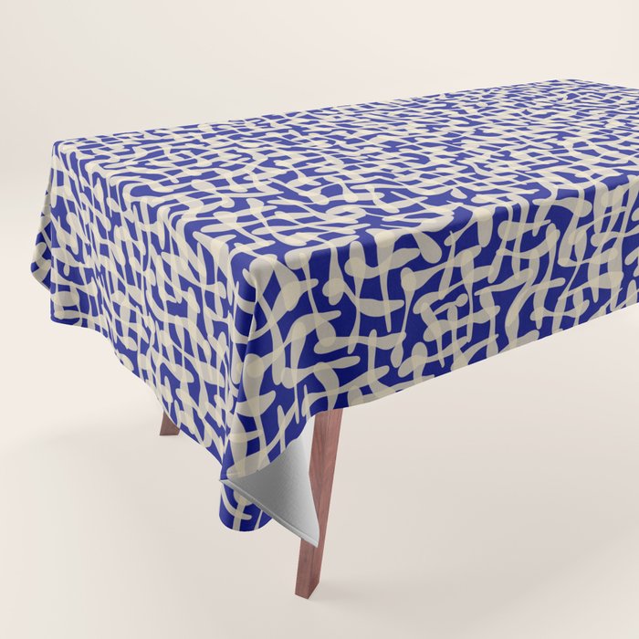 Playful strokes #3 / Beige on Blue Tablecloth Gallery Image 1