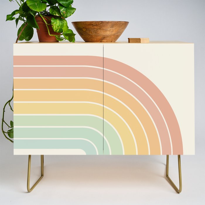 Gradient Arch XIV Pastel Mid Century Modern Rainbow Credenza Gallery Image 1