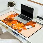 Bloom Retro 70s Brown and Orange Flowers in Vase Desk Mat Gallery Image 2