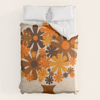 Bloom Retro 70s Brown and Orange Flowers in Vase Duvet Cover Gallery Image 6