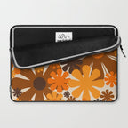 Bloom Retro 70s Brown and Orange Flowers in Vase Laptop Sleeve Gallery Image 2