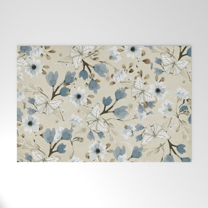 Flowers and Butterflies Welcome Mat Gallery Image 1