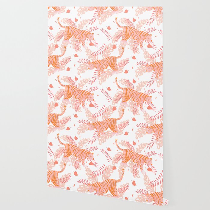 Orange and pink tiger Wallpaper Gallery Image 2