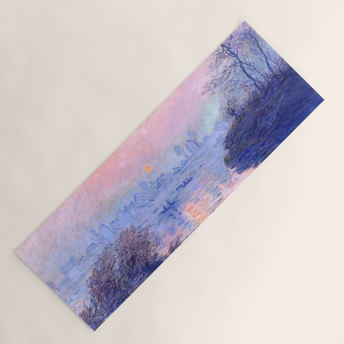 Claude Monet "Sunset on the Seine at Lavacourt. Winter Effect" Yoga Mat Gallery Image 1