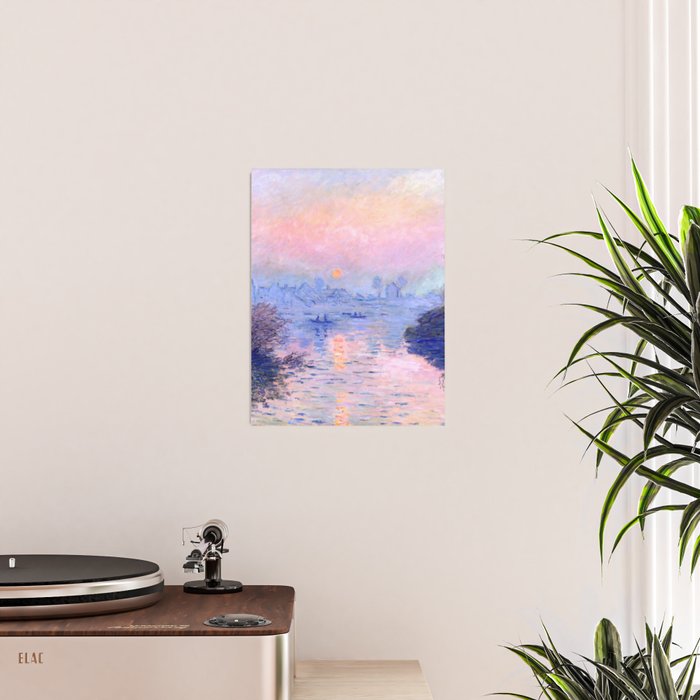 Claude Monet "Sunset on the Seine at Lavacourt. Winter Effect" Poster Gallery Image 2