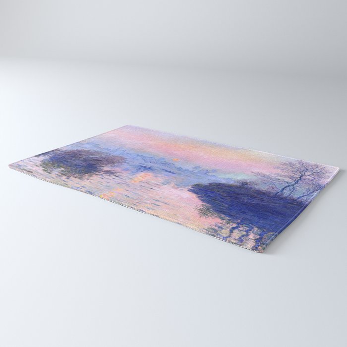 Claude Monet "Sunset on the Seine at Lavacourt. Winter Effect" Rug Gallery Image 3