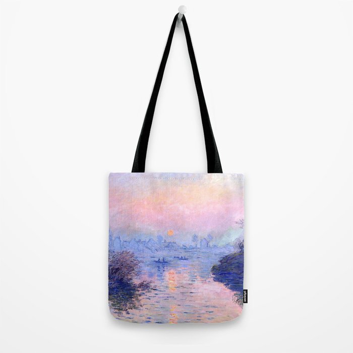 Claude Monet "Sunset on the Seine at Lavacourt. Winter Effect" Tote Bag Gallery Image 2