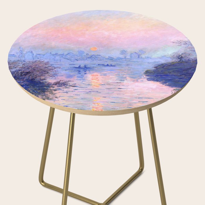 Claude Monet "Sunset on the Seine at Lavacourt. Winter Effect" Side Table Gallery Image 2