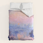 Claude Monet "Sunset on the Seine at Lavacourt. Winter Effect" Comforter Gallery Image 6