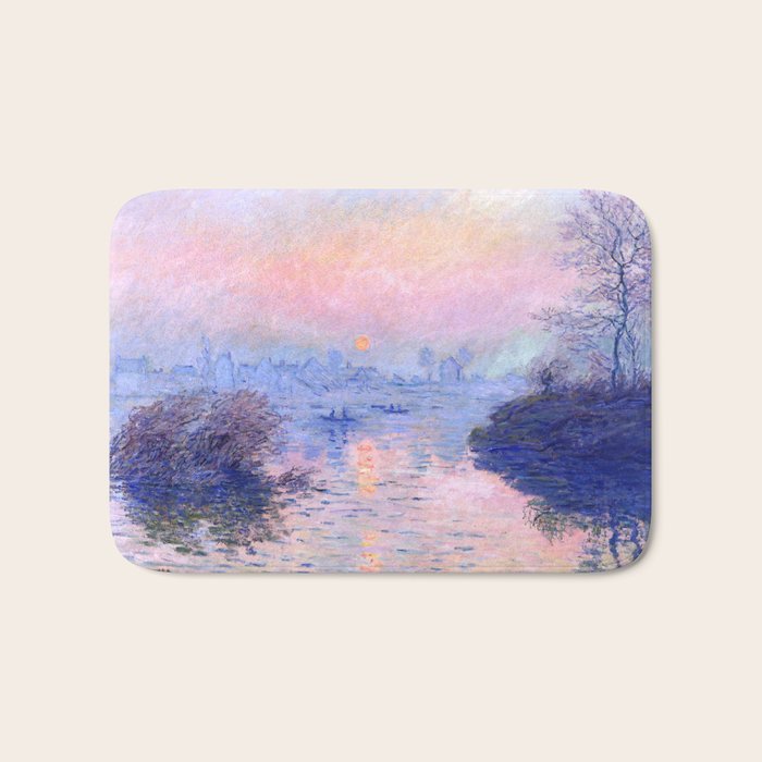 Claude Monet "Sunset on the Seine at Lavacourt. Winter Effect" Bath Mat Gallery Image 1