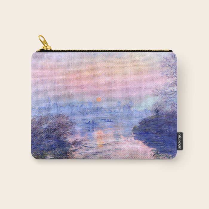 Claude Monet "Sunset on the Seine at Lavacourt. Winter Effect" Carry All Pouch Gallery Image 1