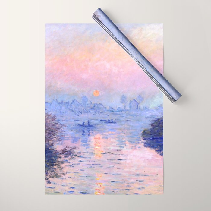 Claude Monet "Sunset on the Seine at Lavacourt. Winter Effect" Wrapping Paper Gallery Image 1
