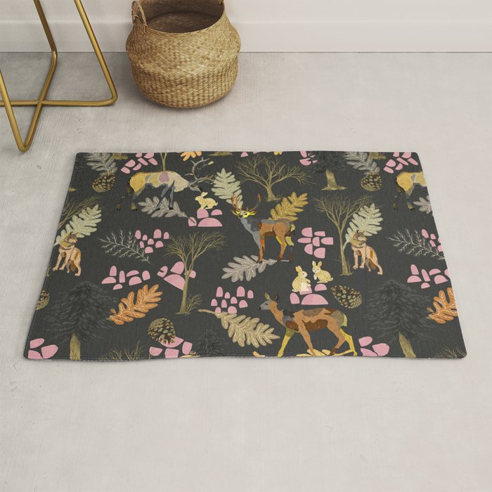 Colorful forest animals F Rug Gallery Image 1