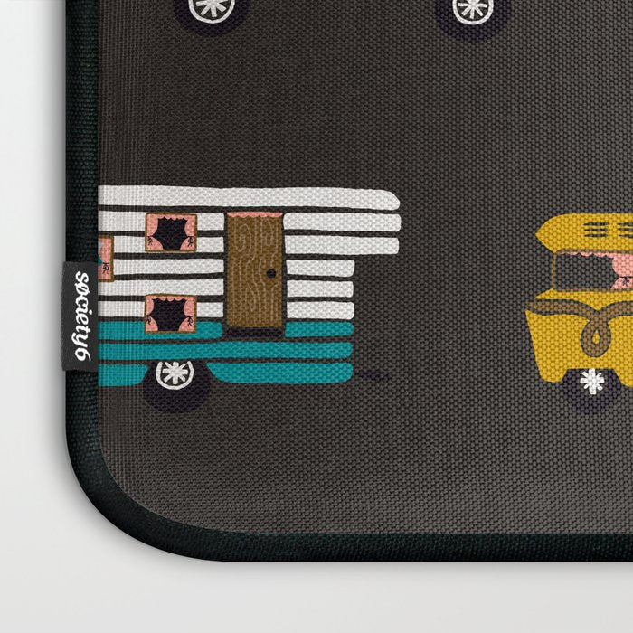 Retro Road Trip - Charcoal Laptop Sleeve Gallery Image 3