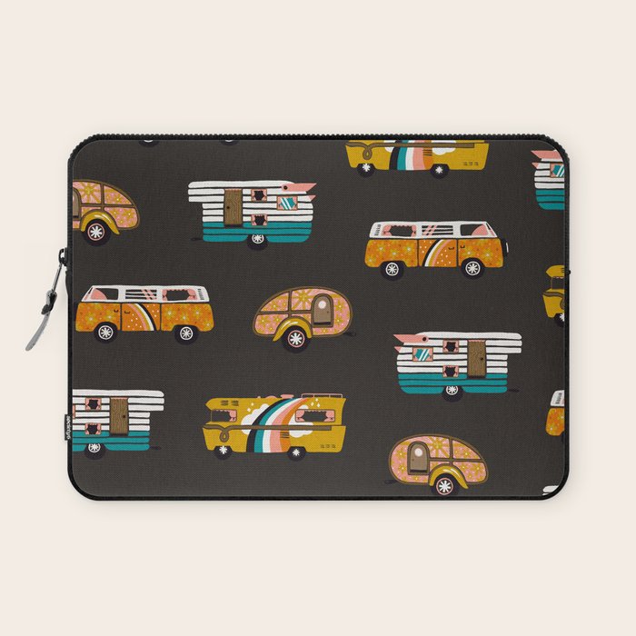 Retro Road Trip - Charcoal Laptop Sleeve Gallery Image 1