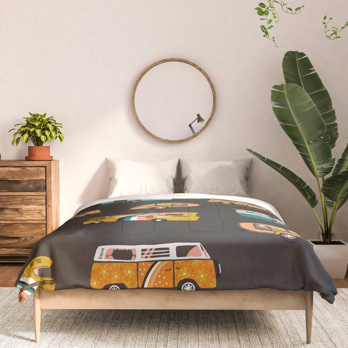 Retro Road Trip - Charcoal Comforter Gallery Image 3