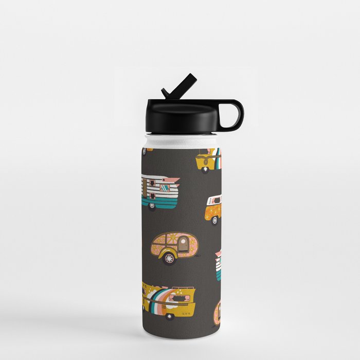 Retro Road Trip - Charcoal Water Bottle Gallery Image 1