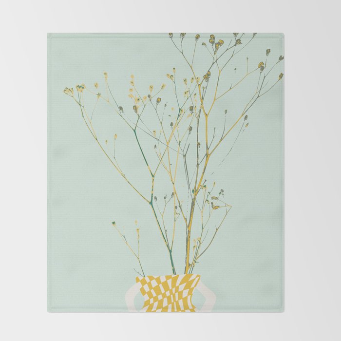 Plant based happyness Herb 2 still life Throw Blanket Gallery Image 2