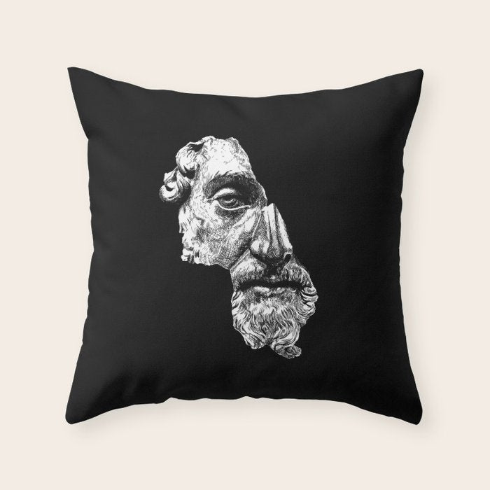 MARCUS AURELIUS ANTONINUS AUGUSTUS / White Throw Pillow Gallery Image 6