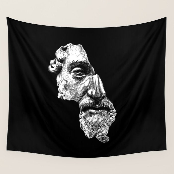 MARCUS AURELIUS ANTONINUS AUGUSTUS / White Wall Tapestry Gallery Image 1