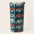 Christmas Sweaters - Teal & Red Palette Travel Mug Gallery Image 2