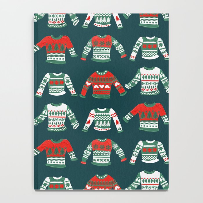 Christmas Sweaters - Teal & Red Palette Notebook Gallery Image 4