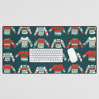 Christmas Sweaters - Teal & Red Palette Desk Mat Gallery Image 1