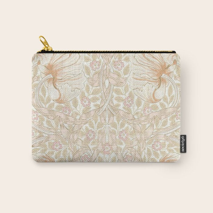 William Morris Pimpernel Pastel Peach Pink Carry All Pouch Gallery Image 1