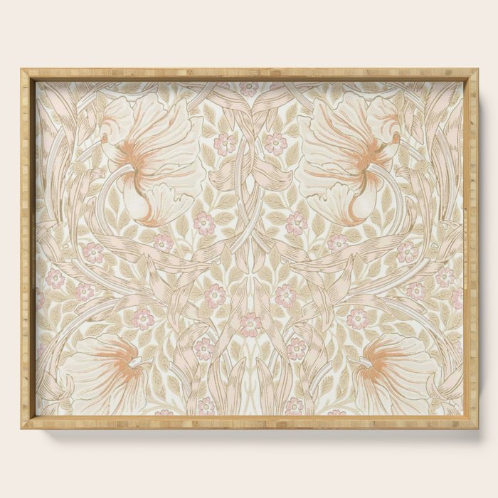 William Morris Pimpernel Pastel Peach Pink Serving Tray Gallery Image 1