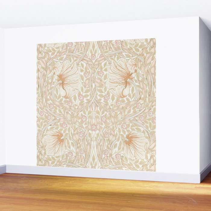 William Morris Pimpernel Pastel Peach Pink Wall Mural Gallery Image 2